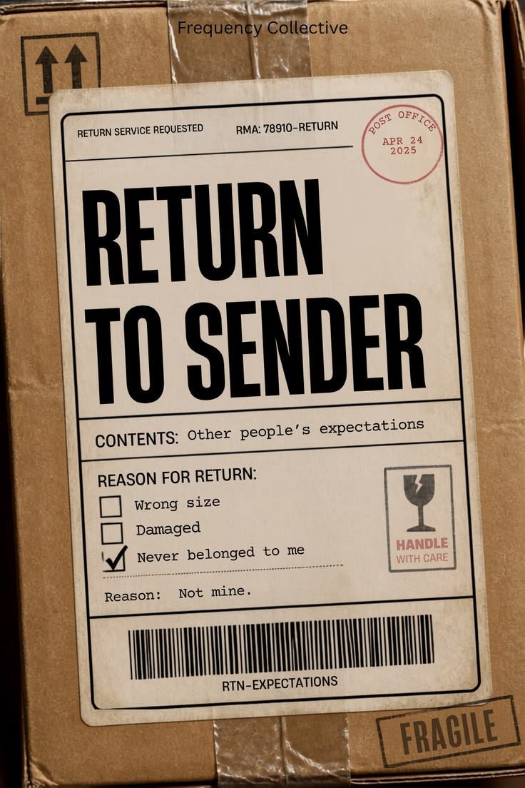 Shipping label reading RETURN TO SENDER on a kraft box