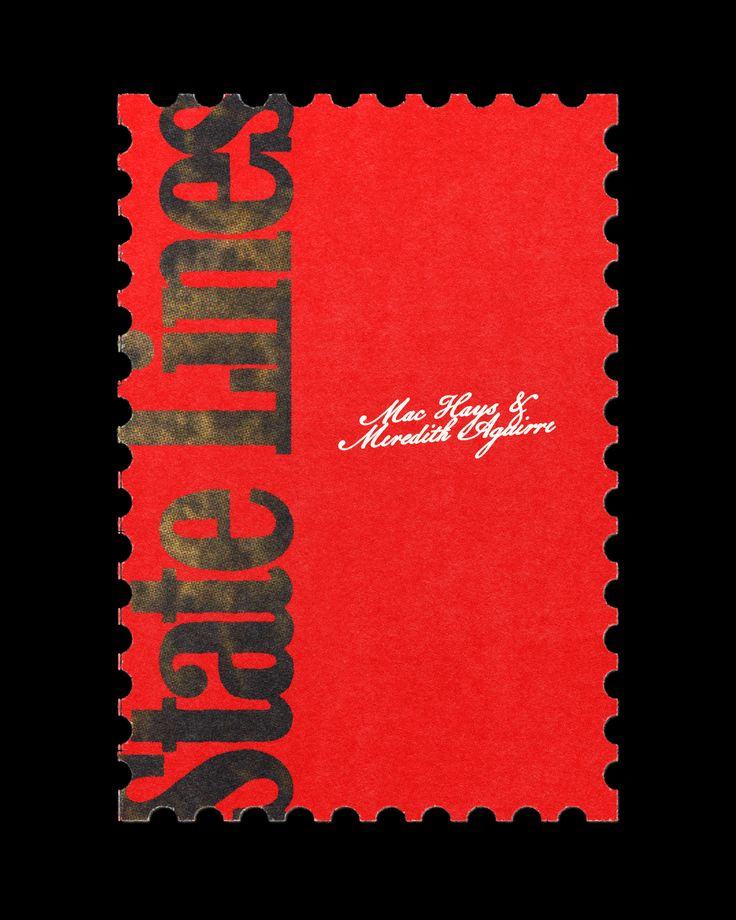 Red perforated postage stamp with black display type